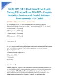 NURS 5433 FNP II Final Exam Review Family Nursing UTA Actual Exam 2026&sol;2027 &ndash; Complete Exam-Style Questions with Detailed Rationales &vert; Pass Guaranteed &ndash; A&plus; Graded&NewLine;&NewLine;