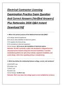 Electrical Contractor Licensing &NewLine;Examination Practice Exam Question &NewLine;And Correct Answers &lpar;Verified Answers&rpar; &NewLine;Plus Rationales 2026 Q&A Instant &NewLine;Download Pdf 