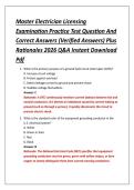 Master Electrician Licensing &NewLine;Examination Practice Test Question And &NewLine;Correct Answers &lpar;Verified Answers&rpar; Plus &NewLine;Rationales 2026 Q&A Instant Download &NewLine;Pdf 