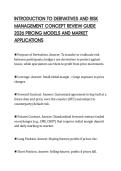 INTRODUCTION TO DERIVATIVES AND RISK&NewLine;MANAGEMENT CONCEPT REVIEW GUIDE&NewLine;2026 PRICING MODELS AND MARKET&NewLine;APPLICATIONS&NewLine;