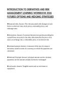 INTRODUCTION TO DERIVATIVES AND RISK&NewLine;MANAGEMENT LEARNING WORKBOOK 2026&NewLine;FUTURES OPTIONS AND HEDGING STRATEGIES&NewLine;