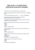 CWB LEVEL 2 CLOSED BOOK QUESTION EXAM WITH ANSWER