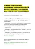INTERNATIONAL FINANCIAL&NewLine;MANAGEMENT MADURA FOURTEENTH&NewLine;EDITION STUDY GUIDE ALL CHAPTERS&NewLine;2026 QUESTIONS ANSWERS GRADED A&plus;