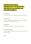 INTRODUCTION CLINICAL&NewLine;PHARMACOLOGY 9TH EDITION FULL&NewLine;QUESTION SET 2026 ANSWERS AND&NewLine;SOLUTIONS GRADED A&plus;