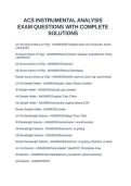 ACS INSTRUMENTAL ANALYSIS EXAM QUESTIONS WITH COMPLETE SOLUTIONS