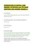 INTRODUCTION TO CRITICAL CARE&NewLine;NURSING 7TH EDITION 2026 TEST BANK&NewLine;QUESTIONS AND ANSWERS GRADED A&plus;