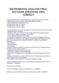 INSTRUMENTAL ANALYSIS FINAL ACS EXAM QUESTIONS 100&percnt; CORRECT