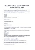 ACS INSTRUMENTAL ANALYSIS EXAM BUNDLE QUESTIONS WITH COMPLETE SOLUTIONS
