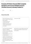 Fresenius RN EXAM Newest 2026 Complete Questions and Correct Detailed Answers &lpar;Verified Answers&rpar; &vert;Already Graded A&plus;&NewLine;&NewLine;