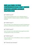 NURS 5434 FAMILY III FINAL&NewLine;COMPREHENSIVE EXAM SCRIPT VERIFIED&NewLine;QUESTIONS ANSWERS ACCURATE&NewLine;SOLUTIONS PACK