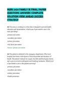 NURS 5434 FAMILY III FINAL PAPER&NewLine;QUESTIONS ANSWERS COMPLETE&NewLine;SOLUTION VIEW AHEAD SUCCESS&NewLine;STRATEGY