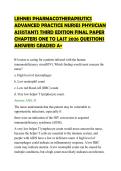 LEHNES PHARMACOTHERAPEUTICS&NewLine;ADVANCED PRACTICE NURSES PHYSICIAN&NewLine;ASSISTANTS THIRD EDITION FINAL PAPER&NewLine;CHAPTERS ONE TO LAST 2026 QUESTIONS&NewLine;ANSWERS GRADED A&plus;