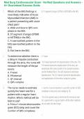 Med Surg Cardiovascular Exam - Verified Questions and Answers - A&plus; Guaranteed Success Guide