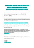 FLORIDA CLAIMS ADJUSTER EXAM 2026 &vert; 206 Questions with 100&percnt; Correct Answers &vert; Florida Statutes & Administrative Code &vert; Pass Guaranteed - A&plus; Graded&NewLine;&NewLine;