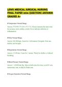 LEWIS MEDICAL SURGICAL NURSING&NewLine;FINAL PAPER 2026 QUESTIONS ANSWERS&NewLine;GRADED A&plus;