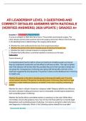 ATI LEADERSHIP LEVEL 3 QUESTIONS AND CORRECT DETAILED ANSWERS WITH RATIONALE &lpar;VERIFIED ANSWERS&rpar; 2026 UPDATE &vert; GRADED A&plus; 