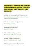 LMR GEORGETTE PMHNP CERTIFICATION&NewLine;FINAL PAPER 2026 630 PLUS QUESTIONS&NewLine;AND CORRECT ANSWERS STUDY SHEET&NewLine;GRADED A&plus;