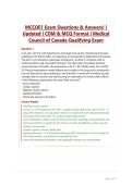 MCCQE1 Exam Questions & Answers&rpar; &vert; Updated &vert; CDM & MCQ Format &vert; Medical Council of Canada Qualifying Exam