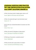 LOUISIANA HORTICULTURE PRACTICE&NewLine;TEST ONE CERTIFICATION EVALUATION&NewLine;2026 SCRIPT SOLUTIONS GRADED A&plus;