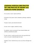 LOUISIANA HORTICULTURE PRACTICE&NewLine;TEST ONE PRACTICE SET REVIEW 2026&NewLine;COMPLETE PAPER GRADED A&plus;