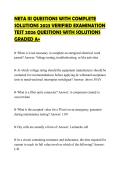 NETA&lowbar;III&lowbar;QUESTIONS&lowbar;WITH&lowbar;COMPLETE&lowbar;SOLUTIONS&lowbar;2023&lowbar;VERIFIED&lowbar;EXAMINATION