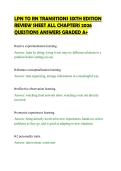 LPN TO RN TRANSITIONS SIXTH EDITION&NewLine;REVIEW SHEET ALL CHAPTERS 2026&NewLine;QUESTIONS ANSWERS GRADED A&plus;