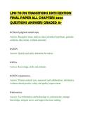 LPN TO RN TRANSITIONS SIXTH EDITION&NewLine;FINAL PAPER ALL CHAPTERS 2026&NewLine;QUESTIONS ANSWERS GRADED A&plus;