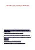 CHEM 162 LAB 6&colon; SYNTHESIS OF ASPIRIN 