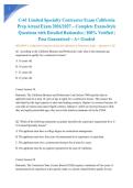 C-61 Limited Specialty Contractor Exam California Prep Actual Exam 2026&sol;2027 &ndash; Complete Exam-Style Questions with Detailed Rationales &vert; 100&percnt; Verified &vert; Pass Guaranteed &ndash; A&plus; Graded&NewLine;&NewLine;