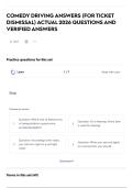 COMEDY DRIVING ANSWERS &lpar;FOR TICKET DISMISSAL&rpar; ACTUAL 2026 QUESTIONS AND VERIFIED ANSWERS