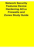 Network Security Features Device Hardening ACLs Firewalls and Zones Study Guide Complete Cybersecurity Review and Exam Practice 2025&sol; 2026