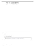 MNGT 4800 EXAM 1 QUESTIONS AND WITH COMPLETE SOLUTION