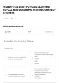 MICRO FINAL EXAM PORTAGE LEARNING ACTUAL 2026 QUESTIONS AND 100&percnt; CORRECT ANSWERS
