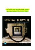 Test bank criminal behavior a psychological approach 12e Curt R&period;bartol 2026 Update