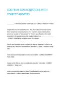 COB FINAL EXAM QUESTIONS WITH CORRECT ANSWERS