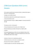 COBA Exam Questions With Correct Answers