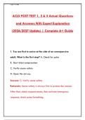 ACLS Post Test 1&comma; 2 & 3 Questions & Answers with Expert Explanations 2026&ndash;2027 &vert; Complete A&plus; Guide