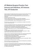 ATI Medical-Surgical Practice Test&colon; Immune and Infectious&comma; ATI Immune Test&comma; ATI Endocrine Updated 2026&sol;2027 Questions with Expert-Verified Answers