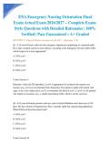 ENA Emergency Nursing Orientation Final Exam Actual Exam 2026&sol;2027 &ndash; Complete Exam-Style Questions with Detailed Rationales &vert; 100&percnt; Verified &vert; Pass Guaranteed &ndash; A&plus; Graded&NewLine;&NewLine;