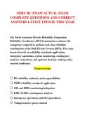 NERC RC EXAM ACTUAL EXAM &NewLine;COMPLETE QUESTIONS AND CORRECT &NewLine;ANSWERS LATEST UPDATE THIS YEAR