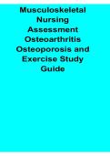 Musculoskeletal Nursing Assessment Osteoarthritis Osteoporosis and Exercise Study Guide Complete Clinical Review and Exam Preparation 2025&sol; 2026