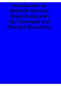 Introduction to Network Security Study Guide with Key Concepts and Practice Questions Complete Cybersecurity Review and Exam Preparation 2025&sol; 2026