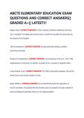 ABCTE ELEMENTARY EDUCATION EXAM &NewLine;QUESTIONS AND CORRECT ANSWERS&vert;&vert; &NewLine;GRADED A&plus;&vert;&vert; LATEST&excl;&excl;&excl; 