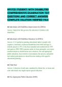 NYSTCE STUDENTS WITH DISABILITIES&NewLine;COMPREHENSIVE EXAMINATION TEST&NewLine;QUESTIONS AND CORRECT ANSWERS&NewLine;COMPLETE SOLUTION VERIFIED PASS