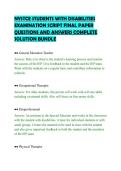 NYSTCE STUDENTS WITH DISABILITIES&NewLine;EXAMINATION SCRIPT FINAL PAPER&NewLine;QUESTIONS AND ANSWERS COMPLETE&NewLine;SOLUTION BUNDLE