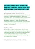 NYSTCE STUDENTS WITH DISABILITIES&NewLine;PRACTICE SOLUTION TESTED QUESTIONS&NewLine;AND ANSWERS COMPLETE STUDY SHEET