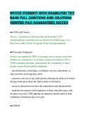 NYSTCE STUDENTS WITH DISABILITIES TEST&NewLine;BANK FULL QUESTIONS AND SOLUTIONS&NewLine;VERIFIED PASS GUARANTEED SUCCESS