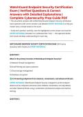 WatchGuard Endpoint Security Certification Exam &vert; Verified Questions & Correct Answers with Detailed Explanations &vert; Complete Cybersecurity Prep Guide PDF