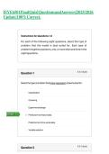 ISYE 6501 Final Quizzes V1&comma;V2 and V3 &vert; Questions and Answers &vert; Latest 2025&sol;26 Update &vert; 100&percnt; Correct - Georgia Institute Of Technology&period;&NewLine;