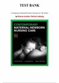 Contemporary Maternal-Newborn Nursing Care&comma; 9th edition &mdash; Marcia London & Patricia Ladewig &mdash;Complete Test Bank &lpar;Ch&period;1-30&rpar;
